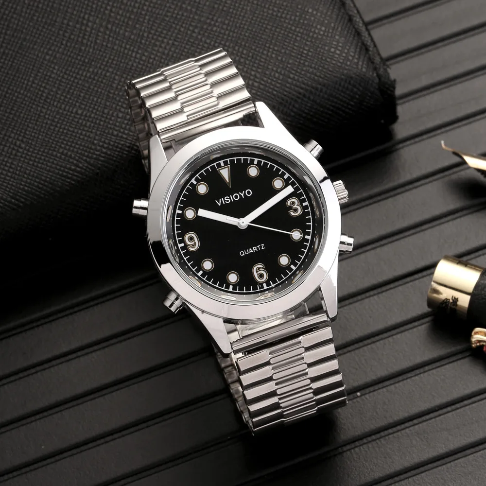 Italian Talking Watch with Alarm,Black Dial TISB-23IT