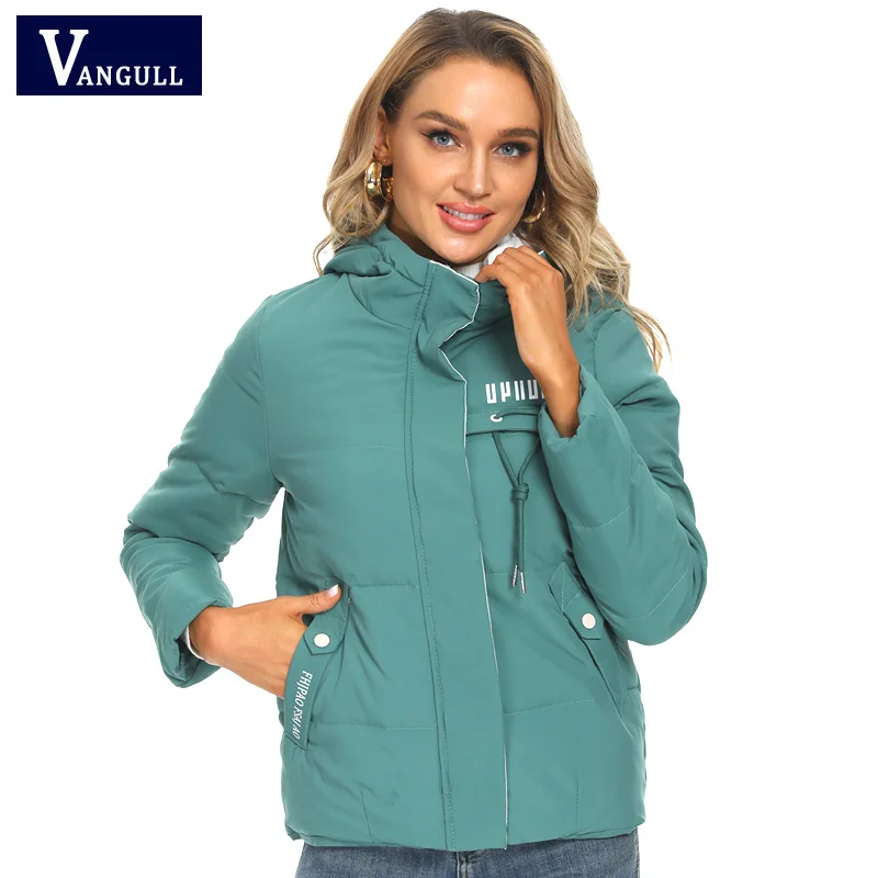 

Vangull Winter Jacket Women Parkas 2020 New Hooded Thick Down Cotton Padded Parka Female Jacket Short Coat Slim Warm Outwear