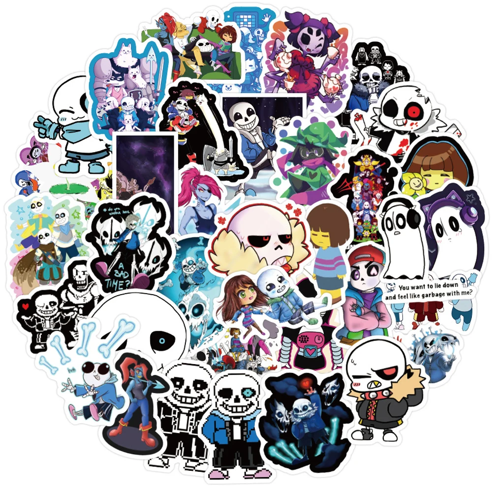 10/30/50PCS Undertale Game Stickers Graffiti DIY Skateboard Fridge Guitar Laptop Motorcycle Travel Luggage Funny Sticker Kid Toy