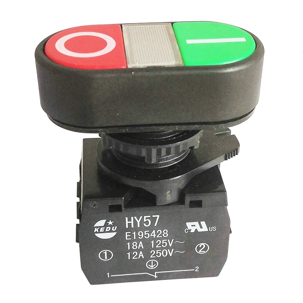 Imagem -03 - Kedu-interruptores Mecânicos de Botão Hy57 com Auto-bloqueio para Furadeira Magnética 12a 250v 18a 125v 1no 1nc Terminais