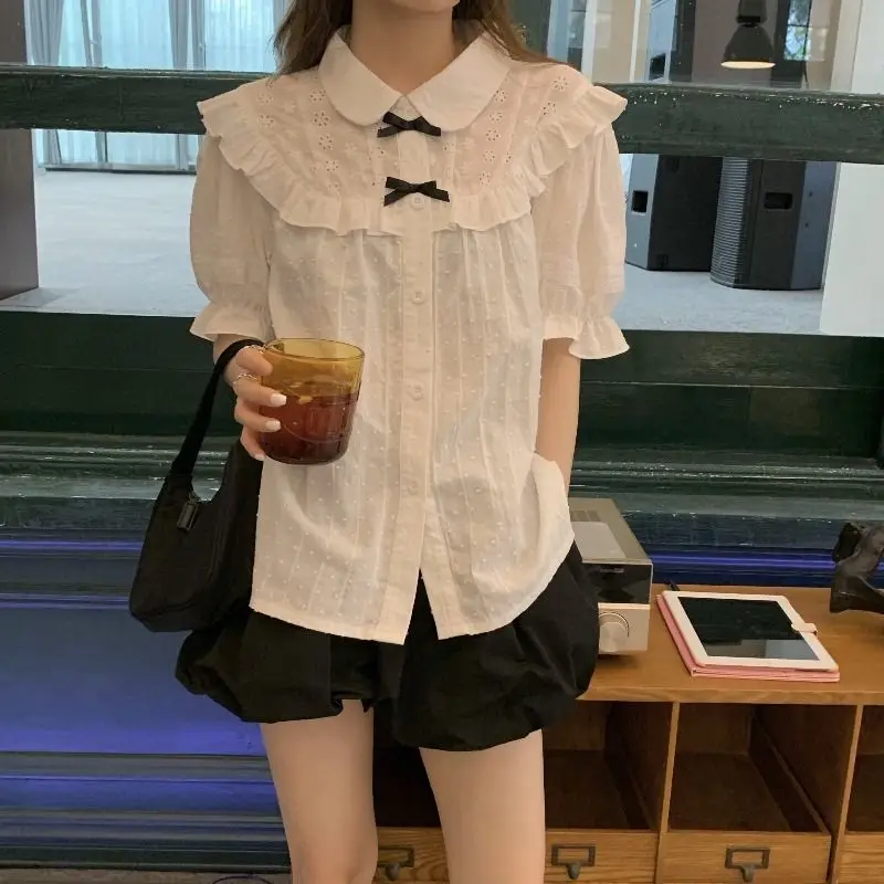 女性用Tシャツ,婦人服,無地のリボントップ,和風,レトロ,柔らかく,非常に人気のある,夏用