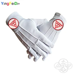 Royal Arch Masonic Embroidery High Quality Polyester Gloves- [White]