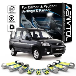 AENVTOL LED Interior Lamp Canbus For Citroen Berlingo K9 B9 Peugeot Partner 1998 2002 2007 2008 2014 2020 2021 Tepee Accessories