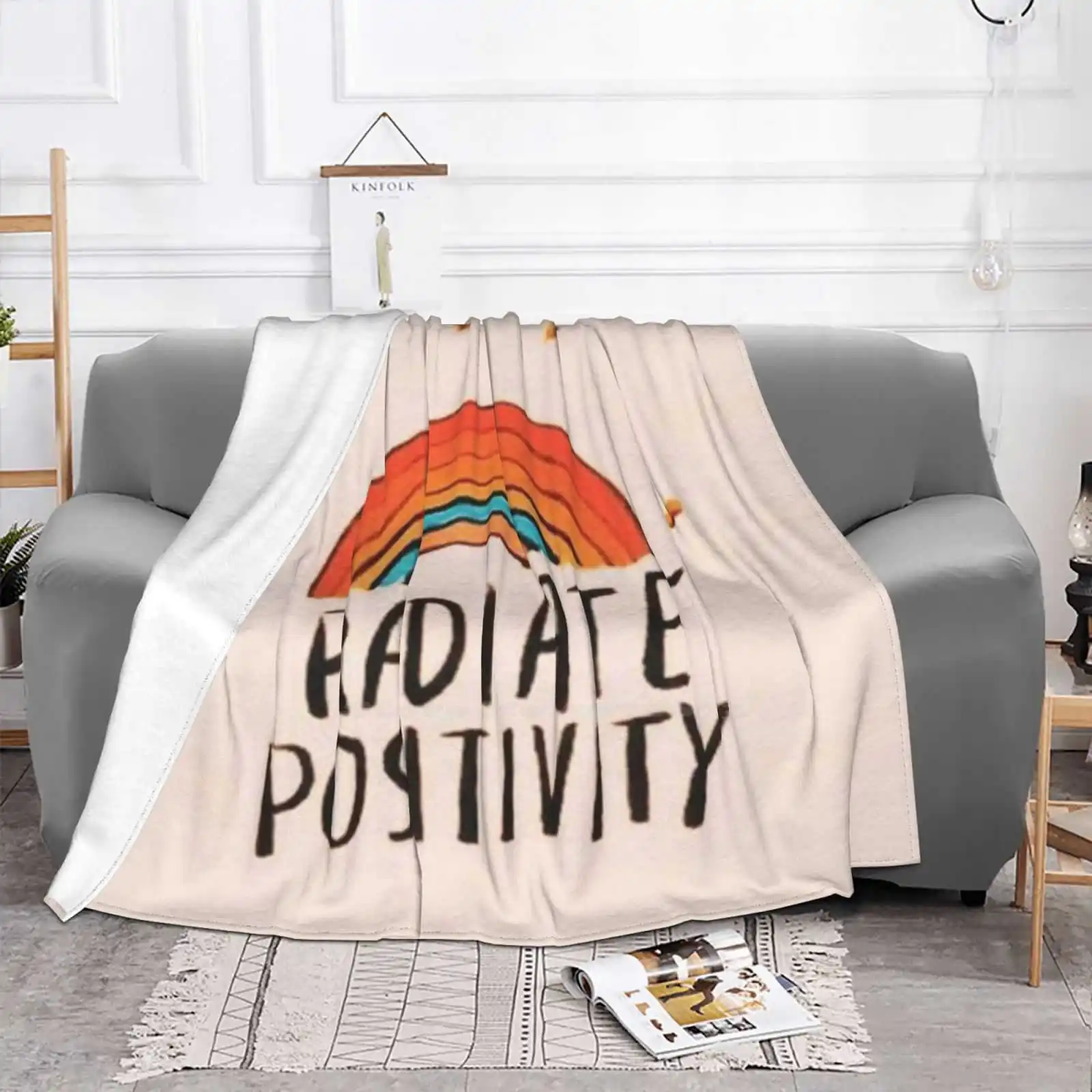 Radiate Positivity Phone Case New Selling Custom Print Flannel Soft Blanket Vibe Saying Quote Inspirational Summer Vsco