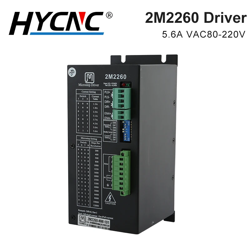 2 Phase Digital Hybrid Stepper Driver 2M2260 Stepper Motor Driver 80-220VAC 5.6A Motor Driver , Nema 34 86 110 Stepper Motor