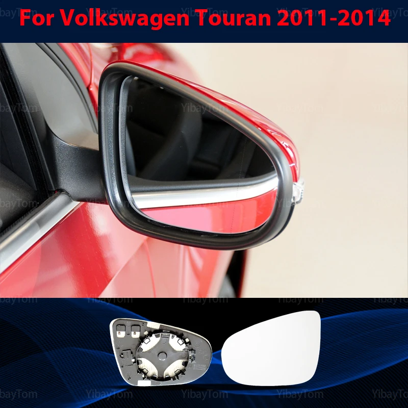 Replacement Wing Rearview Mirror Glass For Volkswagen Touran 2011-2014 Left & Right Heated