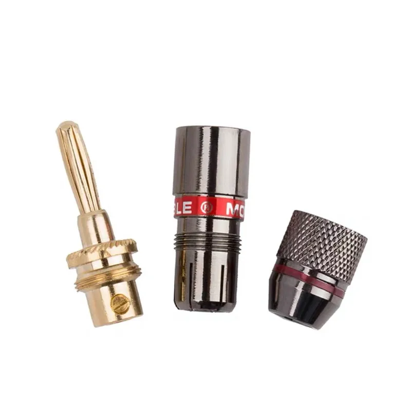 1/2/4/6Pair 몬스터 바나나 플러그 24K 골드 도금 순수 구리 스피커 어댑터 나사 스피커 플러그 HiFi 오디오 용 오디오 커넥터