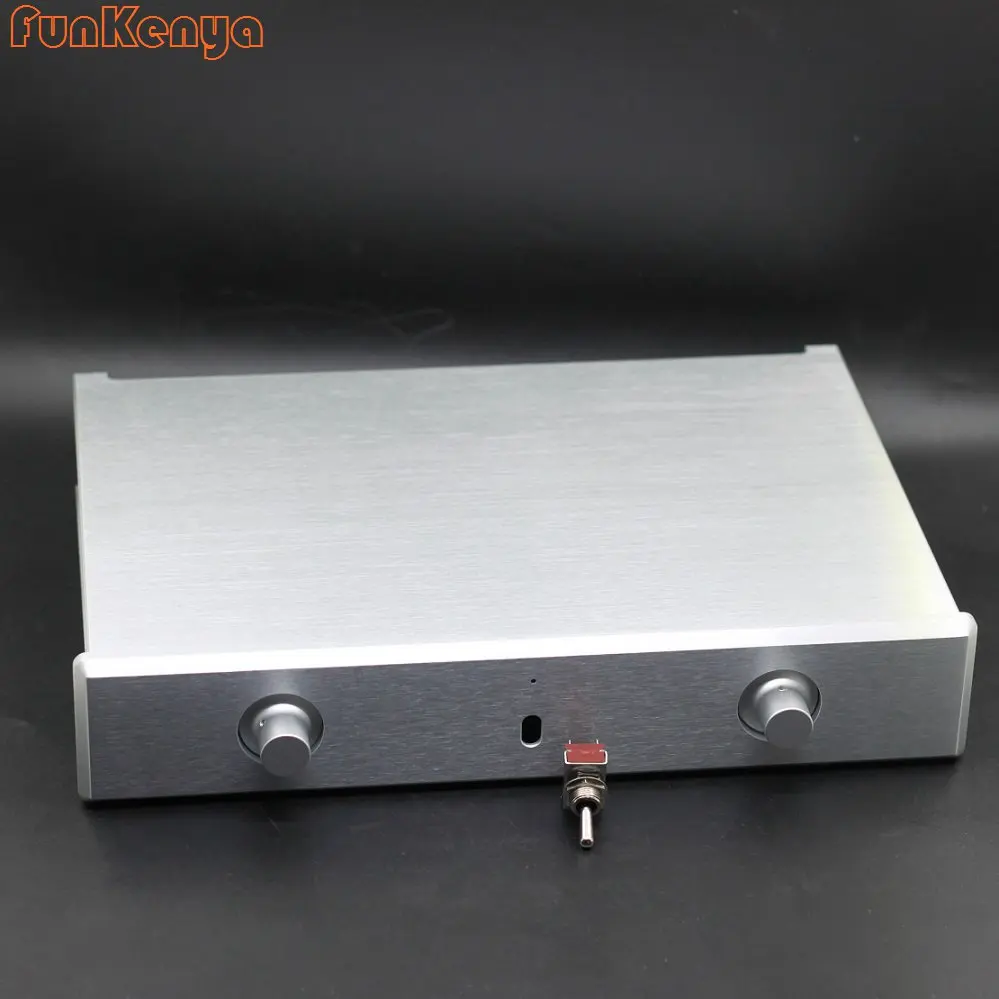 330×61.5×228mm CNC Anodized Aluminum DAC Enclosure Headphone Amp Housing Power Amplifier Chassis DIY Audio Home Desk Shell Rear