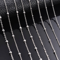 Wholesale 10pcs/lot Width 1.5mm 2mm Tiny beaded Chain Stainless Steel Link Chain for Necklaces Bracelets Foot Jewelry