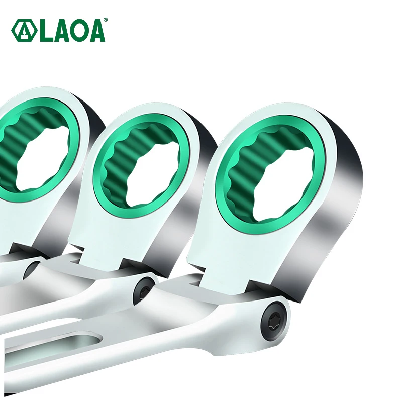 LAOA Adjustable Ratchet Wrench CR-V Materials Quick Dual-purpose Ratchet Open Torx Wrench Labor-saving Double-ended Wrench