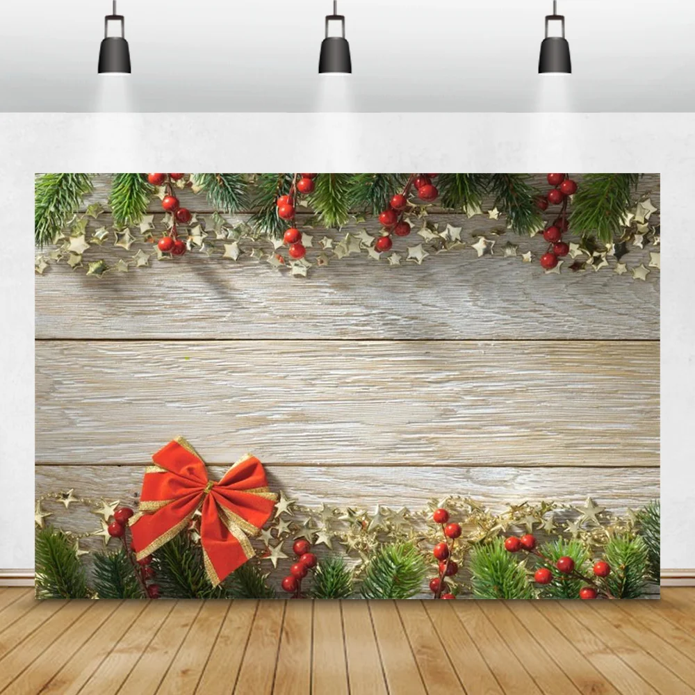 Kerst Houten Achtergrond Planken Board Grenen Bladeren Fotografie Achtergrond Kinderen Portret Familie Photocall Poster Foto Studio
