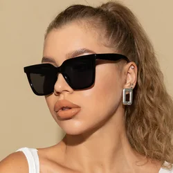 Gafas de sol rectangulares para mujer, lentes de sol de diseño de marca Retro, coloridas y populares, cuadradas, 2023