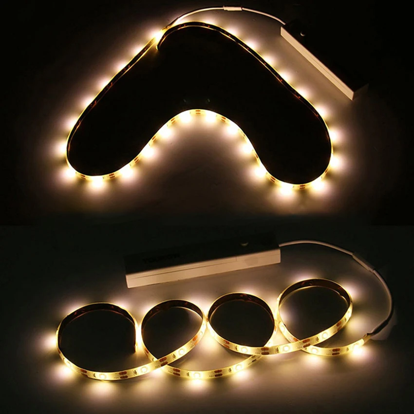 캐비닛 조명 아래 LED 모션 센서 옷장 램프 테이프 원격 컨트롤러 방수 60/120/180 LED 밤 스트립 빛
