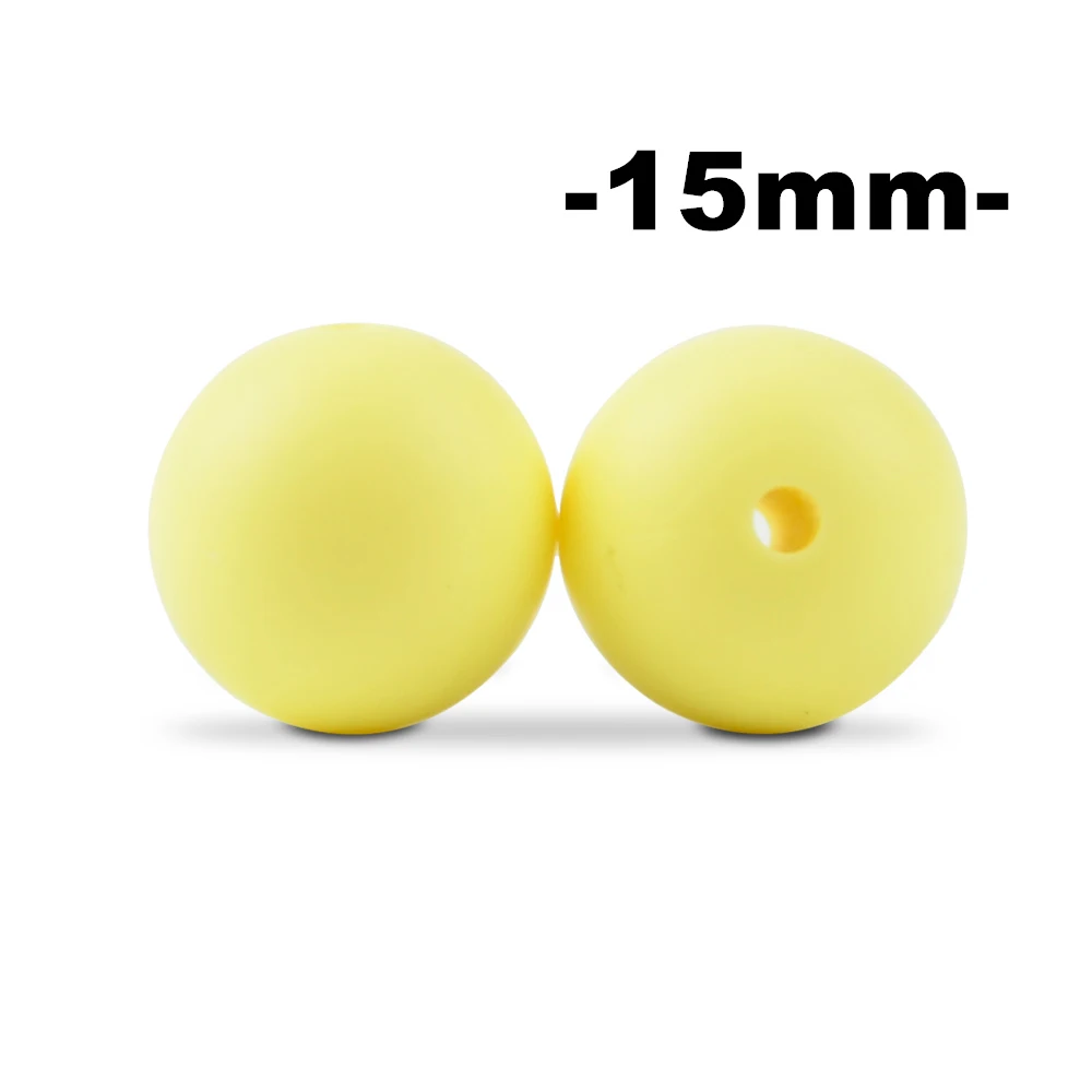 15mm 100 stuks Ronde Siliconen Kralen Bijtring Baby Verpleging Ketting Fopspeen Clip Mondverzorging BPA Gratis Food Grade Kleurrijk