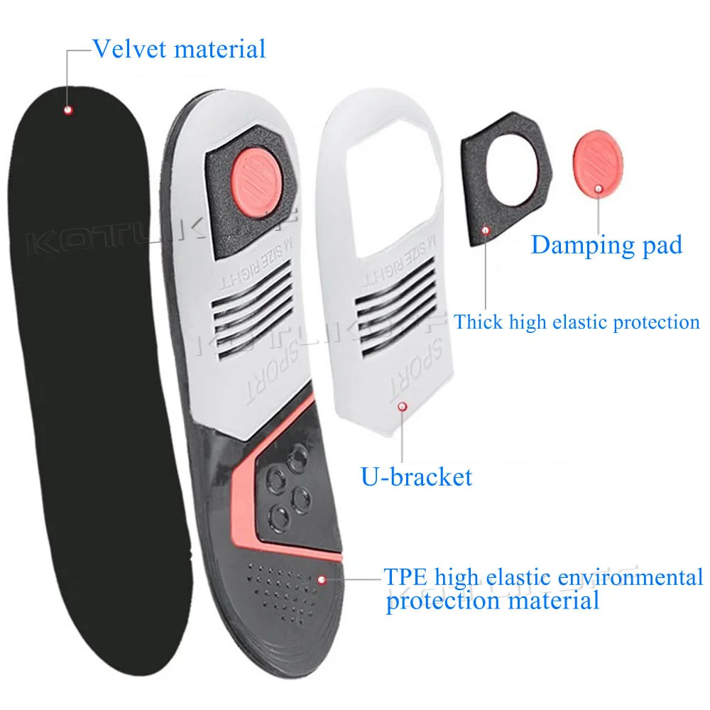 Running Sport Insoles Orthopedic Insoles Shock Absorbant Pads Sole Pad for Shoes insert Foot Care for Plantar Fasciitis