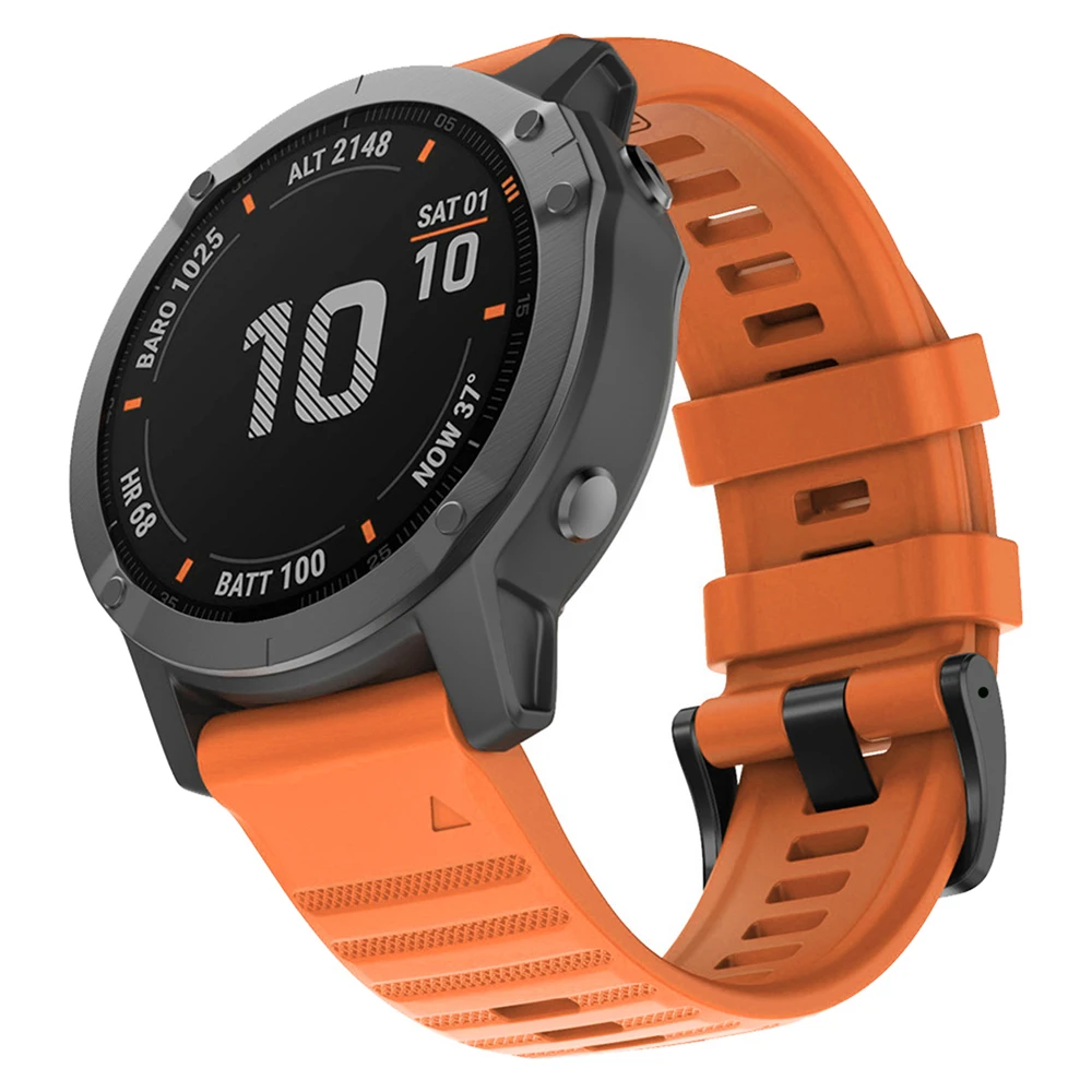 26mm Silicone Watchband for Garmin Fenix6X / Fenix5X / FeniX3 HR / Sapphire / D2 / Descent MK1 / Tactix Bravo Smart Watch Strap