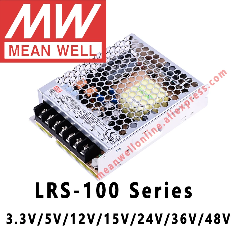 Mean Well LRS-100-3.3V 5V 12V 15V 24V 36V 48V Switching Power Supply meanwell AC/DC 100W single output