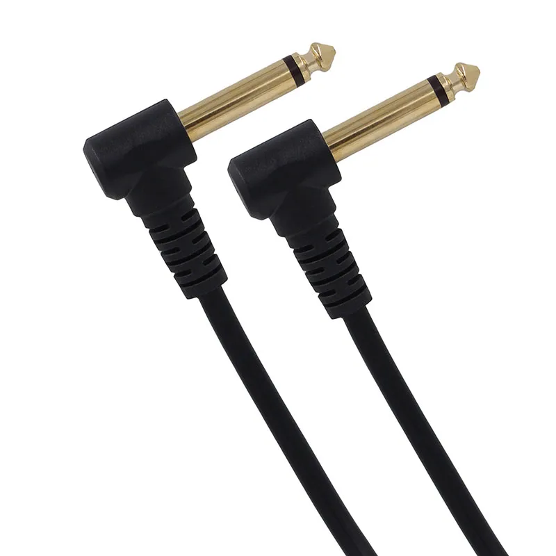 

1.5m Dual Elbow 6.35mm /6.5mm Mono Audio Cable for Wireless Microphone Amplifier Mixer Electric Guitar