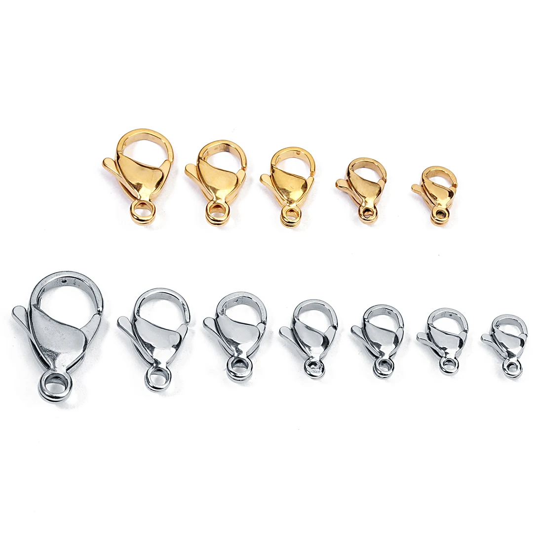 25 stücke Edelstahl Hummer Verschlüsse Haken End schließe Anschlüsse für Halskette Armband Schmuck Herstellung Zubehör Großhandel – Detail 5