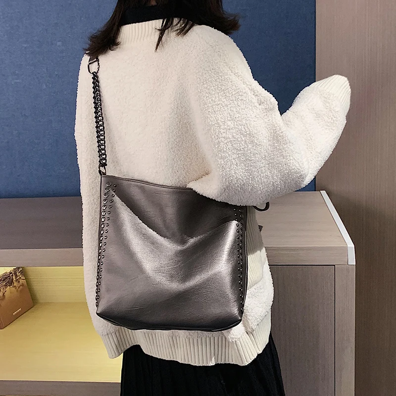 2024 Fashion Ladies Shoulder Bag Ladies Handbag Large Capacity Handbag Casual Pu Leather Ladies Messenger Bag