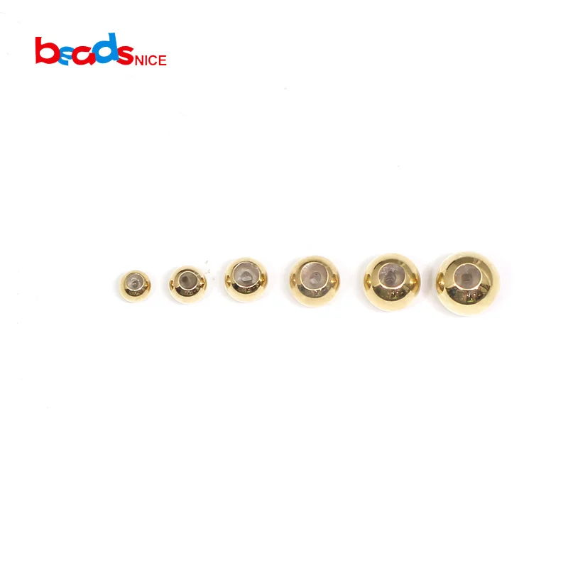 Beadsnice ID39799smt2 Shiny Gold Beads Spacer Beads Hollow Beads for Bracelet Necklace Jewelry Finding