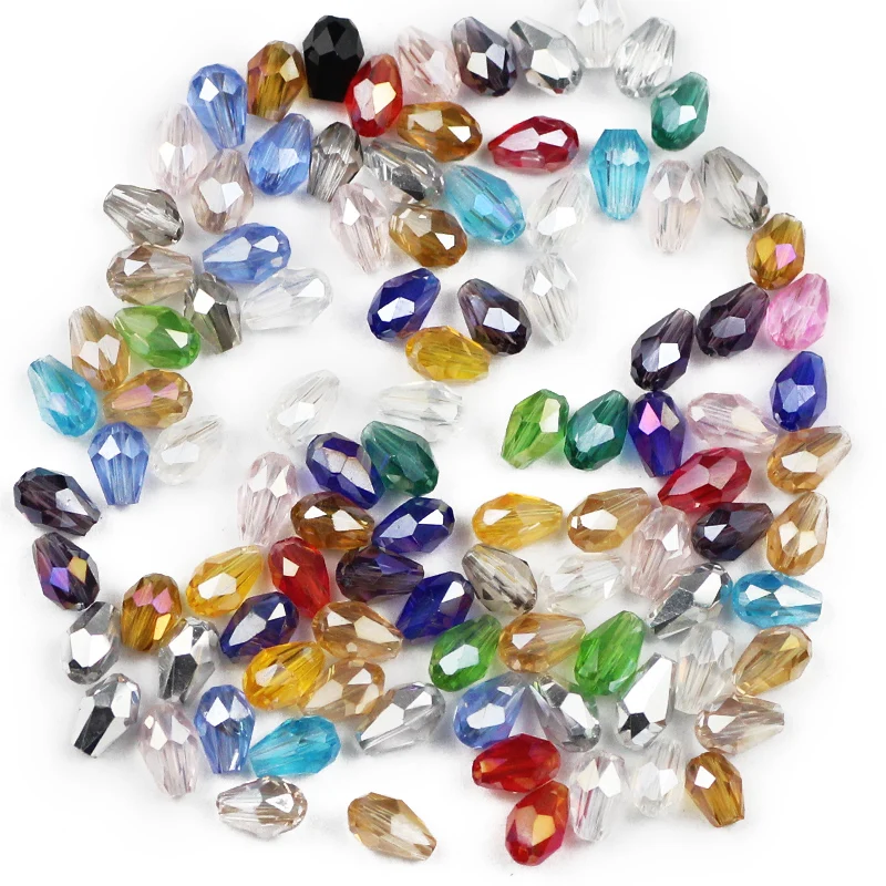 UPGFNK 3*5mm 100pcs Water droplet pear shaped Austrian crystals beads Teardrop loose Glass beads Jewelry Making DIY bracelet