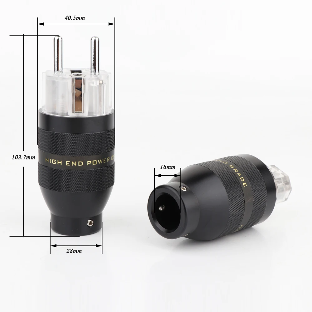 Серия P201TE, родиевая/позолоченная латунная вилка питания, версия ЕС, разъем кабеля питания переменного тока, высококачественный адаптер питания