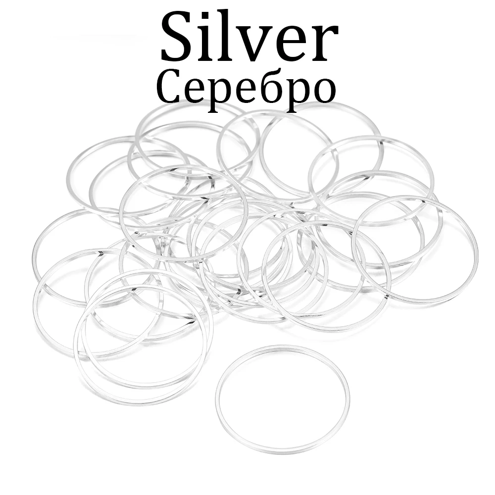 20-50Pcs Runde Durchmesser 8-55mm Hoops Ohrring Drähte Anschlüsse Geschlossene Ringe Für DIY Anhänger Schmuck Machen liefert Zubehör – Detail 13