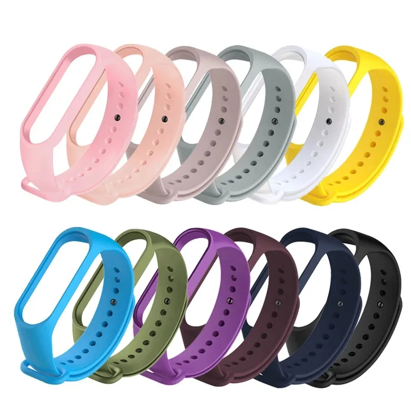 Watch Strap for Xiaomi Mi Band 7 6 5 3 4 Wristband Silicone Bracelet Wrist Straps MiBand 3/4 Band5 Band6 Smartwatch Accessories