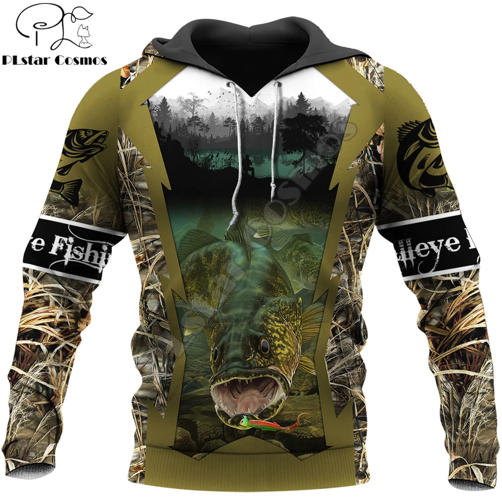 Đẹp Walleye Câu Cá Cam Phối 3D Trên Toàn In Hình Nam Thu Đông Hoodie Nỉ Unisex Phố Cổ Khóa Kéo Áo Khoác Áo Thun Chui Đầu KJ559