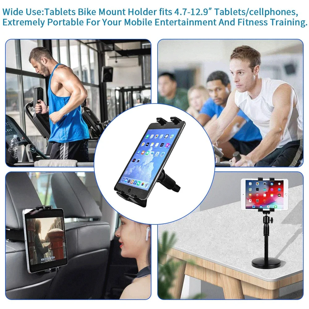 Suporte universal para tablet com ângulos ajustáveis, montagem para iPad Pro, Air, Mini, iPhone 15, motocicleta, bicicleta, suporte, suporte, 5-12,9\
