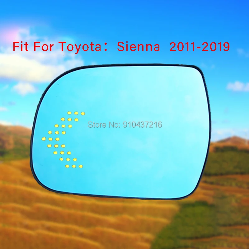 For Toyota Sienna 2011-2019Demist  Car Rearview Mirror Glare Proof Blue Glasses Led Lamp Heated turn singleLarge view