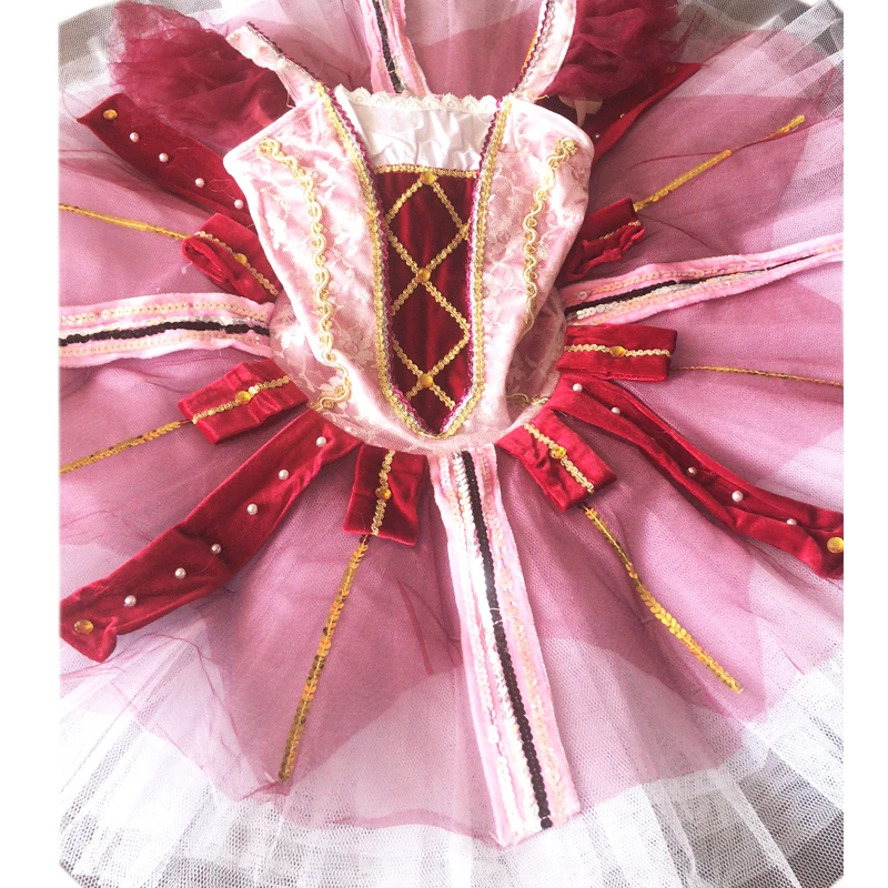 Custom Made Wine Red Pink Ballet Pancake Tutus/Claret Platter Ballet Tutus Kids Child Women Retail Wholesale