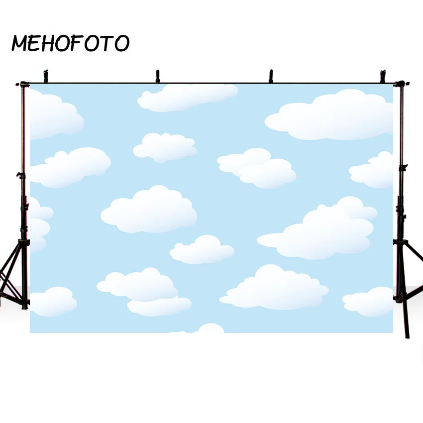 MEHOFOTO Photography Backdrop cartoon blue sky white cloud newborn baby background props photocall photobooth Photo studio