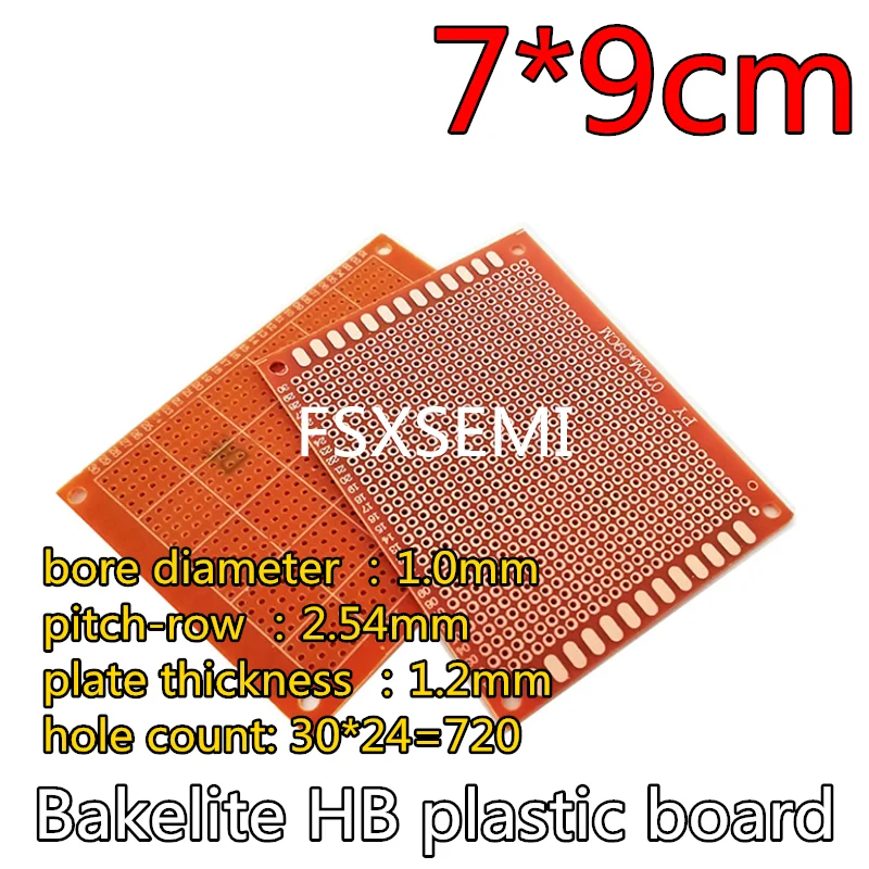 1pcs Bakelite HB plastic board Universal circuit test board Hole plate 2.54mm PCB 5x7 6x20 7x9 9x15 10x15 12x18 13x25 18x30cm