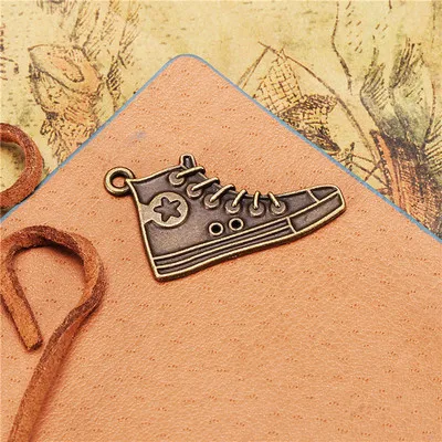 10pcs 29*18mm Running Shoe Cham Antique Silver Plated Bronze Plated Sport DIY Supplies Jewelry Accessories