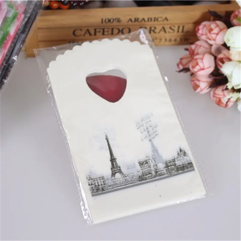 Hot Sale New Style Wholesale 50pcs/lot Eiffel Tower Mini Jewelry Plastic Gift Packaging Bags With Handles Small Gift Bags