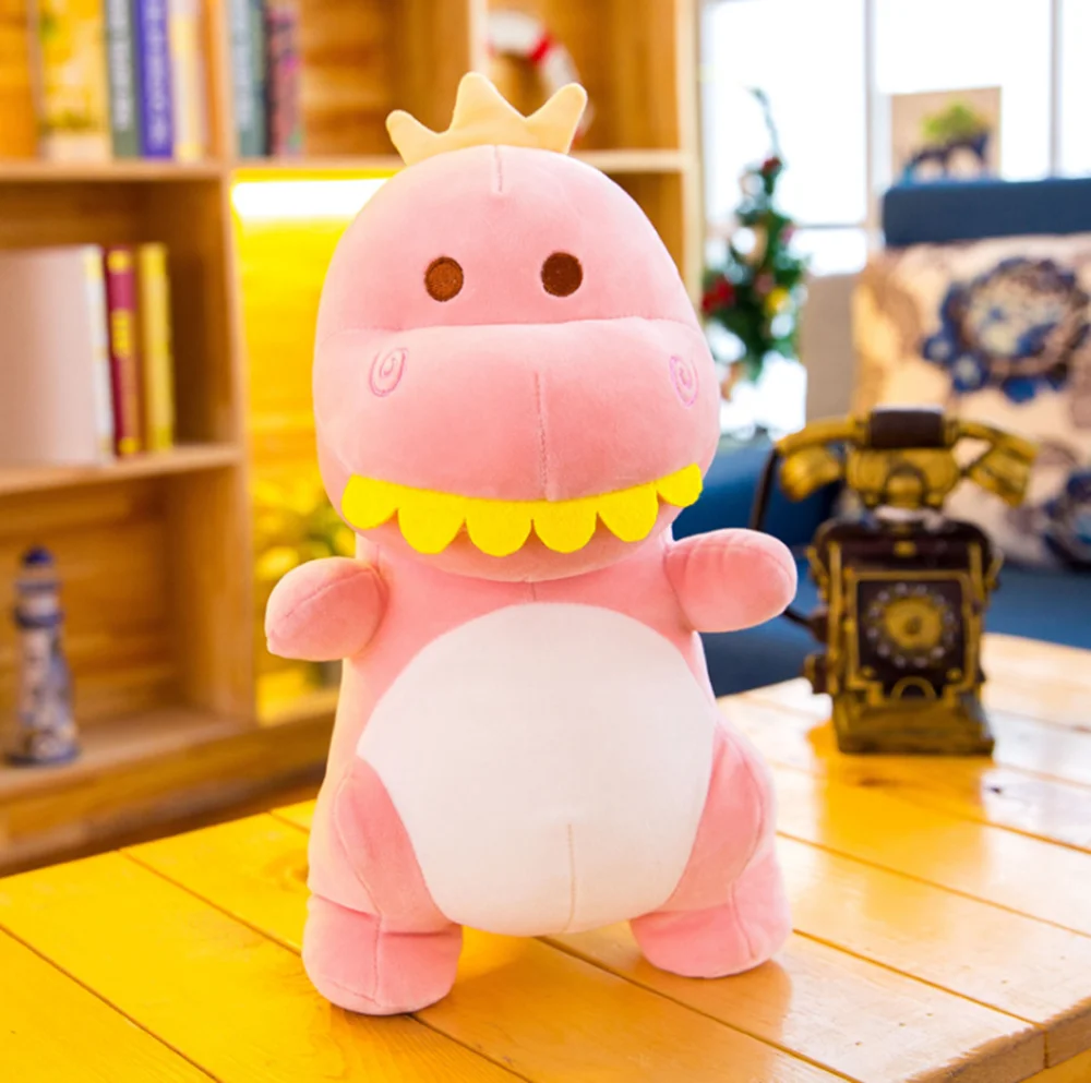 23cm Soft Cartoon Big Teeth Dinosaur Plush Toy Pillow Baby Doll With Suction Cup Creative Gift for A Friend Child\'s Birthday