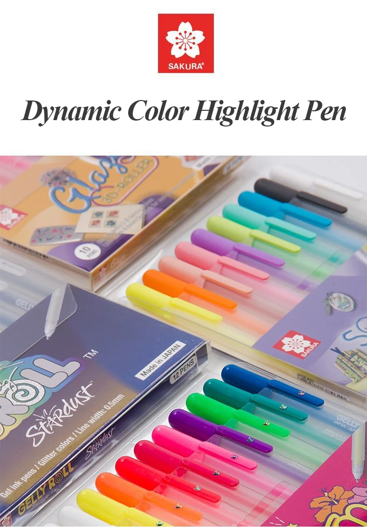 3 Stück SAKURA Gelly Roll Gelschreiber Highlight Marker für Journaling, Kunst, Zeichnen, klassische weiße Tinte, verschiedene Spitzen, fein, mittel, kräftig – Detail 1