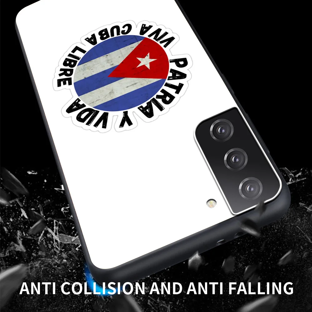 Cuba flag Art Phone Case For Samsung Galaxy S24 S23 S22 S21 Ultra S20 FE S10 S9 Plus S10E S8 10 Lite Shell Silicone Black Cover