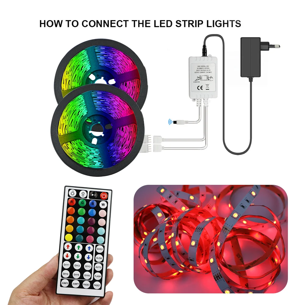 

RGB-лента Светодиодная гибкая с 44 клавишами, 5/10 м, 12 В