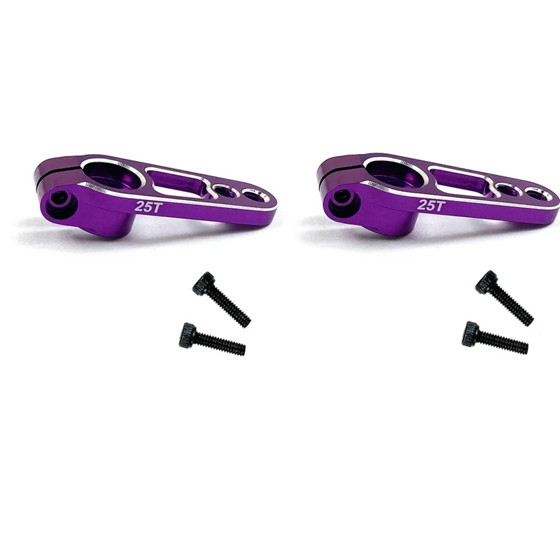 2pcs อลูมิเนียม 25T Servo Horn แขนฟัน Spline M3 CLAMP พวงมาลัยสําหรับ Futaba Savox Power HD Moto D4 Drift ปีนเขา RC รถ