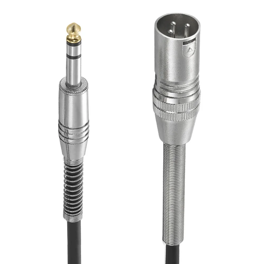 Bochara 30cm 6.5mm Stereo Jack Male to XLR Male Converter Audio Cable Shielded For Microphone Mixer