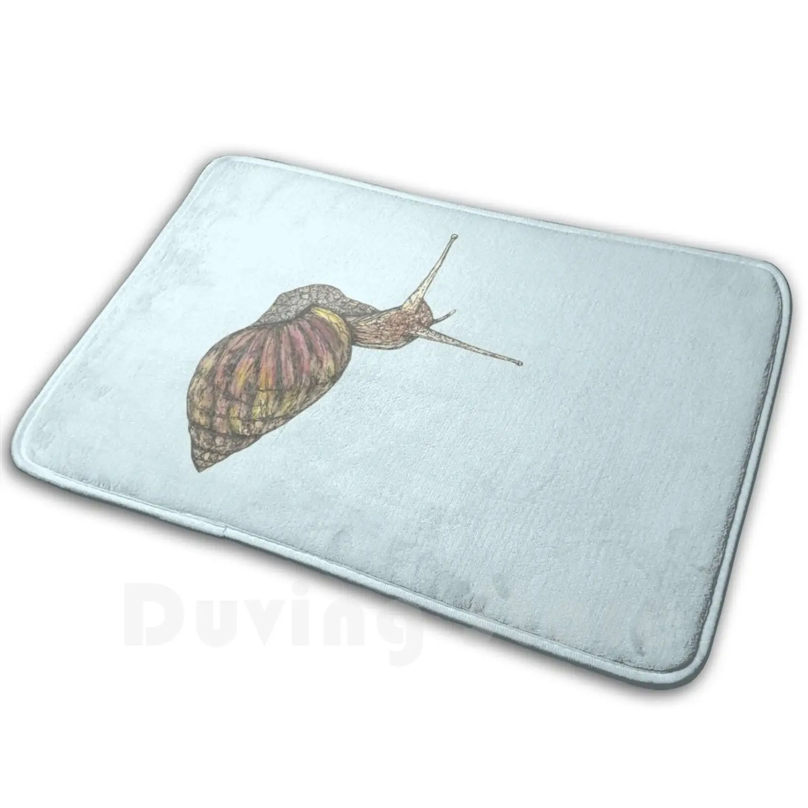 Torti Snail Mat Rug Carpet Anti-Slip Floor Mats Bedroom Snail Animal Nature Garden Wildlife Shell Seren Sketches Bug Gardener