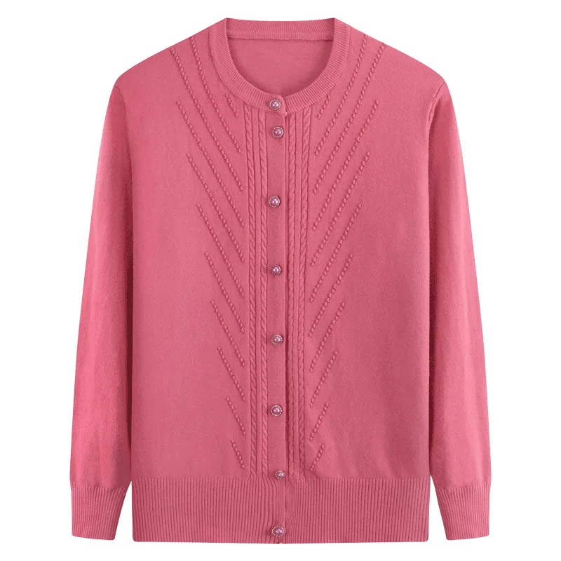 Cardigan maglione cappotti femminili autunno mezza età donna 4XL camicia lavorata a maglia maglione moda Casual Kintting top 1671