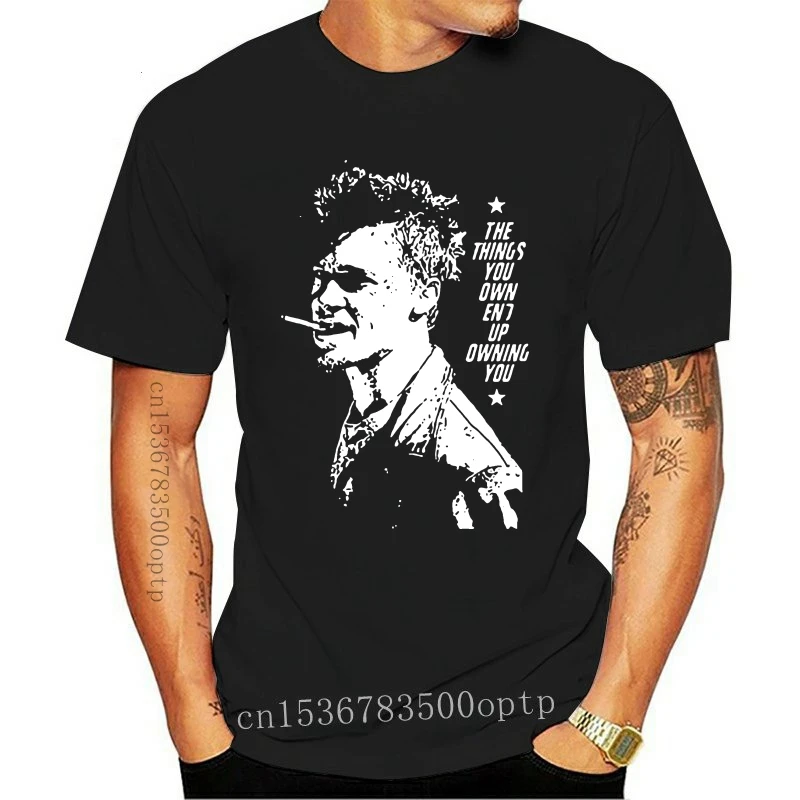 New men\'s casual fashion T-shirt round neck cool Fight Club Quote Tyler Durden Funny Parody Movie Men\'s 2021 Fashion Style T-Sh