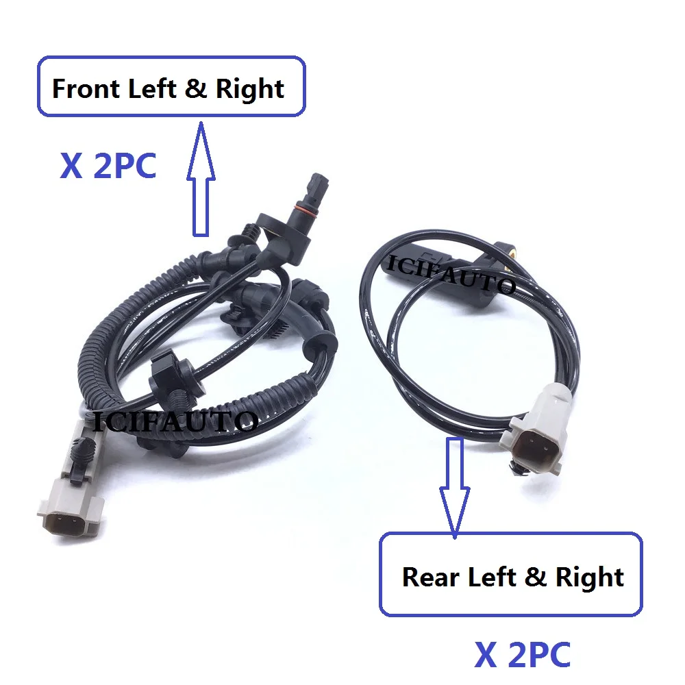 전방 후방 좌우 ABS 휠 속도 센서, 지프 그랜드 체로키 커맨더용, 3.0L, 3.7L, 4.7L, 5.7L, 56044144AD, 56044146AB, 4x