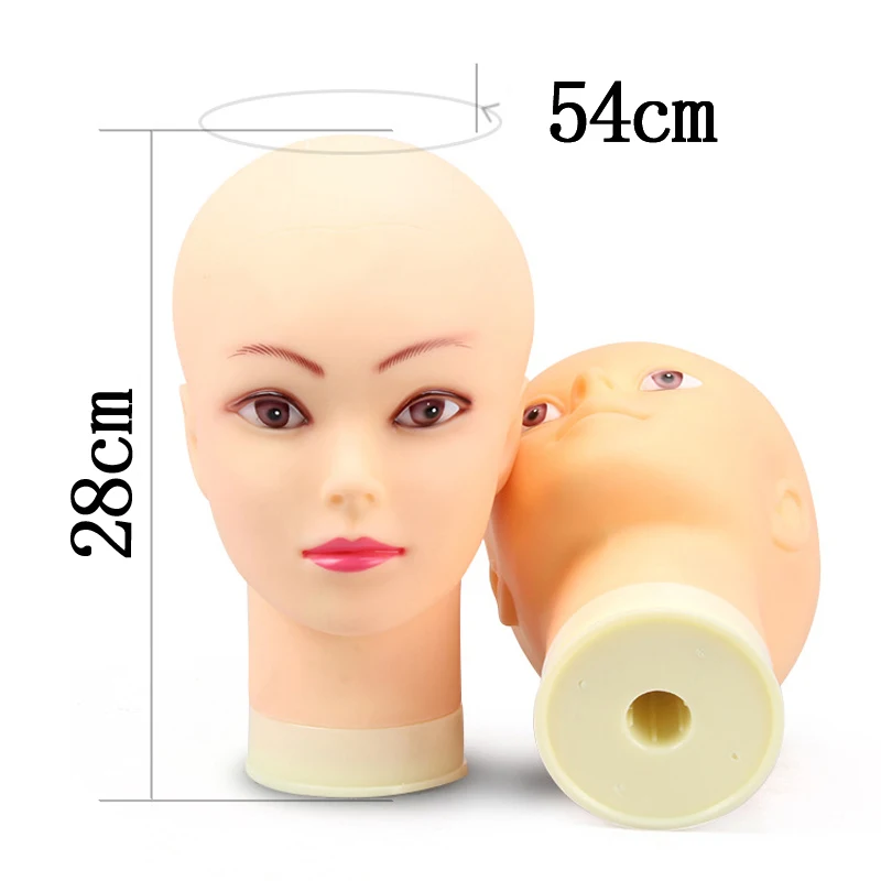 Tête de Mannequin femme sans cheveux pour la fabrication de perruque et affichage de chapeau, cosmétologie, tête d\'entraînement, épingles en T