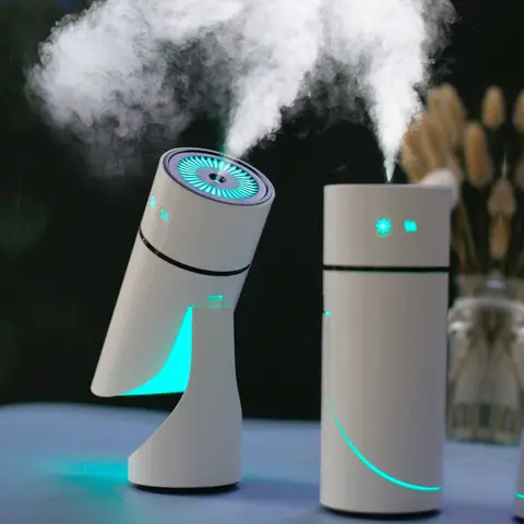 USB 무선 초음파 가습기 아로마 디퓨저 260ML, 1000mAh 충전식 배터리, 저소음 쿨 미스트 메이커