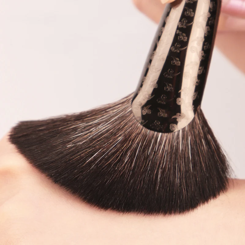 CHICHODO Makeup Brush-Luxurious Carved Ebony Animal Hair Series-Fox&Gray Rat&Goat Hair Bronzer Brush-beauty pen-F148